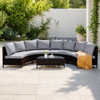 Korissa - Person Patio Conversation Set In Gray