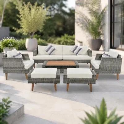Korissa - Person Patio Conversation Set In Gray
