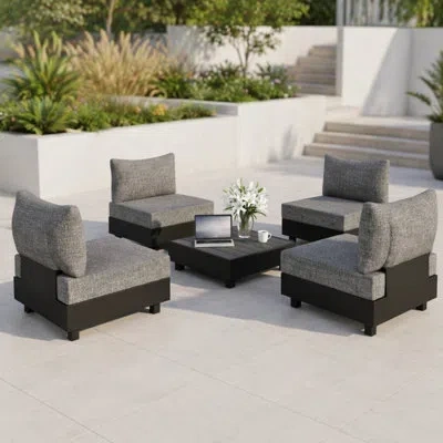 Korissa - Person Patio Conversation Set In Gray