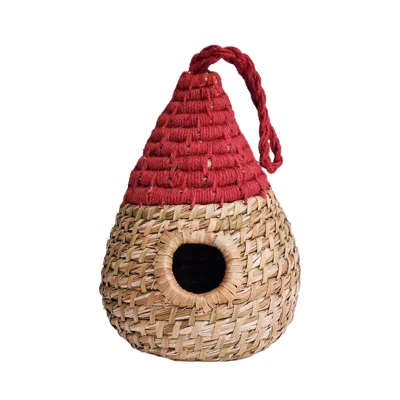 Korissa Seagrass Birdhouse - Dewdrop In Red