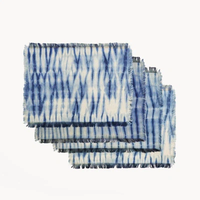 Korissa Tie Dye Cotton Placemat In Blue