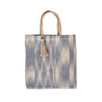 Korissa Women's Nadi Jute Tote Bag - Blue