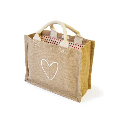 Korissa Women's Neutrals Jute Canvas Gift Bag - Love In Multi