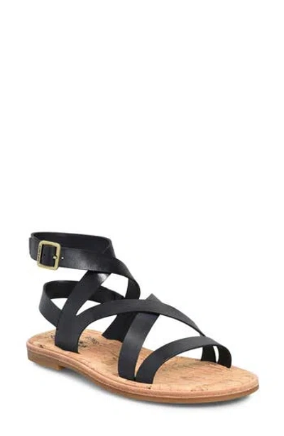 Kork-ease ® Bryleigh Ankle Strap Sandal In Black Leather