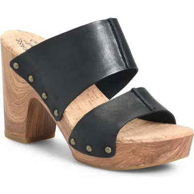 Kork-ease ® Darra Leather Platform Sandal In Black F/g