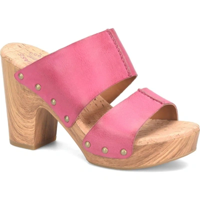 Kork-ease ® Darra Leather Platform Sandal In Dark Pink F/g