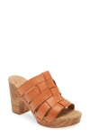 Kork-ease Devan Platform Sandal In Orange Leather