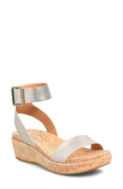 Kork-ease Mullica Ankle Strap Platform Wedge Sandal In Gold Metallic