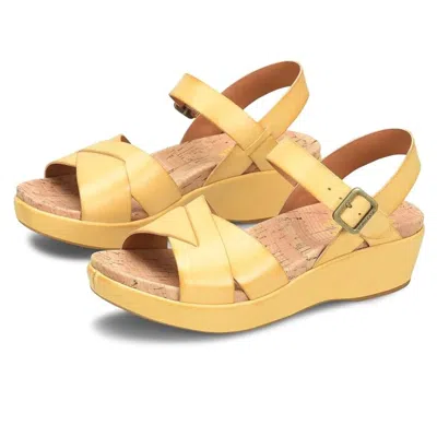 Kork-ease Myrna 2.0 Sandal Womens Yellow Adjustable Strap Wedge Heel Zogg1974