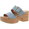 Kork-ease Taige Womens Buckle Leather Platform Sandals In Blue