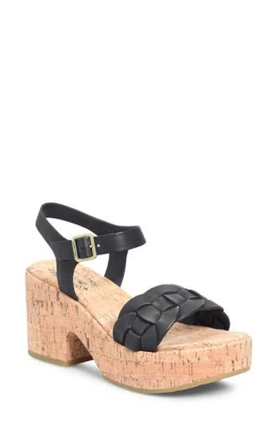 Kork-ease ® Tatiana Ankle Strap Platform Sandal In Black F/g