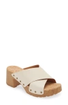 Kork-ease Tatum Slide Sandal In White Leather