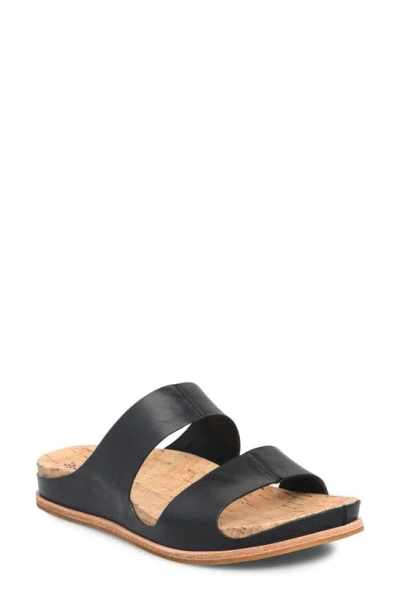 Kork-ease Tutsi Slide Sandal In Black Leather