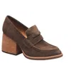 Kork-ease Women's Modeste Heeled Loafer In Dark Castagno Suede In Brown