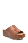Kork-ease ® Yazmin Platform Slide Sandal In Brown Leather