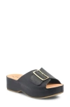Kork-ease ® York Platform Slide Sandal In Black Leather