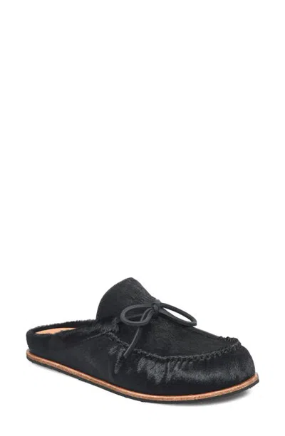 Kork-ease ® Alize Leather Flat Mule In Black Calfhair