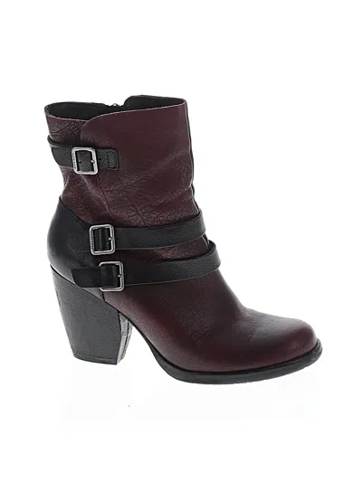 Pre-owned Kork-ease Ankle Boots In Burgundy
