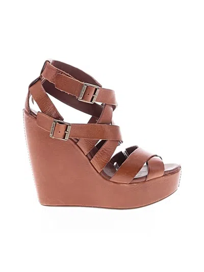Pre-owned Kork-ease Wedges In Brown
