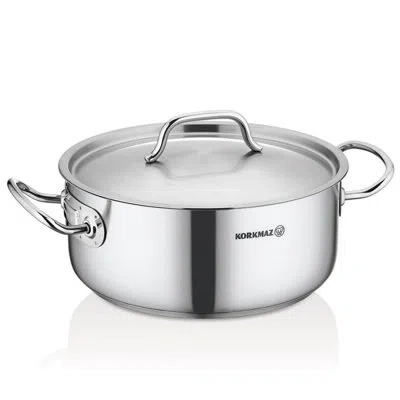 Korkmaz 2 Piece Stainless Steel Non Stick Cookware Set In Silver