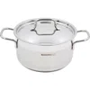 Korkmaz Alfa 2 Piece 4 Liter Stainless Steel Casserole Dish With Lid In Silver