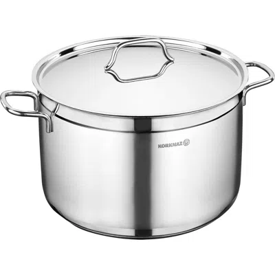 Korkmaz Alfa 2 Piece 8.5 Liter Stainless Steel Casserole Dish With Lid In Silver