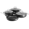 Korkmaz Galaksi 7 Piece Non Stick Aluminum Cookware Set In Black In Black