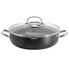 Korkmaz Galaksi Non Stick 11 Inch 4.5 Liter Low Casserole With Lid In Black