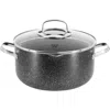 Korkmaz Galaksi Non Stick 9.5 Inch 5 Liter Casserole With Lid In Black
