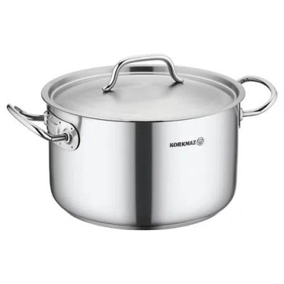 Korkmaz Gastro Proline 2.7 Liter Stainless Steel Casserole With Lid In Silver