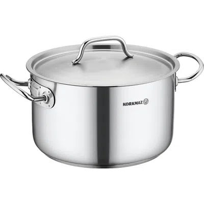 Korkmaz Gastro Proline 3.6 Liter Stainless Steel Casserole With Lid In Silver