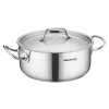 Korkmaz Gastro Proline 4.5 Liter Stainless Steel Low Casserole With Lid In Silver