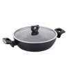 Korkmaz Nora 2 Piece 2.2 Liter Alumium Nonstick Low Casserole Dish With Lid In Black