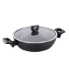 Korkmaz Nora 2 Piece 3 Liter Alumium Nonstick Low Casserole Dish With Lid In Black