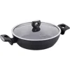 Korkmaz Nora 2 Piece 3.6 Liter Alumium Nonstick Low Casserole Dish With Lid In Black