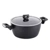 Korkmaz Nora 2 Piece 4.6 Liter Alumium Nonstick Casserole Dish With Lid In Black