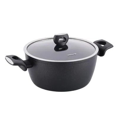 Korkmaz Nora 2 Piece 4.6 Liter Alumium Nonstick Casserole Dish With Lid In Black