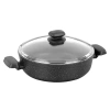Korkmaz Ornella 2 Piece 4 Liter Aluminum Nonstick Low Casserole Dish With Lid In Black