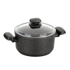 Korkmaz Ornella 2 Piece 5 Liter Aluminum Nonstick Casserole Dish With Lid In Black