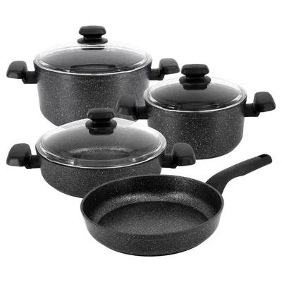 Korkmaz Ornella 7 Piece Non Stick Aluminum Cookware Set In Black