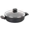 Korkmaz Ornella Non Stick 9.5 Inch 2.5 Liter Low Casserole With Lid In Black