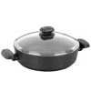 Korkmaz Ornella Non Stick 9.5 Inch 2.5 Liter Low Casserole With Lid In Black