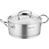 Korkmaz Proline Professional Series 2.8 Liter Stainless Steel Low Casserole With Lid In Silver