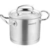 Korkmaz Proline Professional Series 4.8 Liter Stainless Steel Extra Deep Casserole With Lid In Silver
