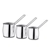 Korkmaz Tombik 3 Piece Stainless Steel Turkish Coffee Pot Set In Silver In Silver