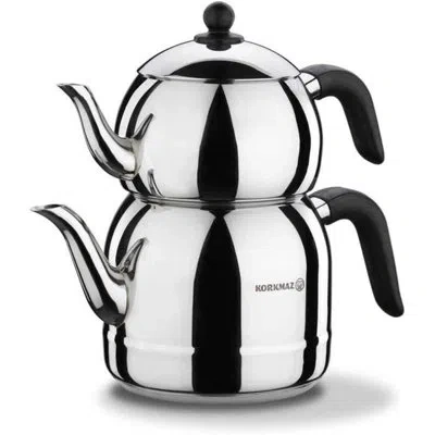 Korkmaz Turkish Stovetop Tea Kettle In Black