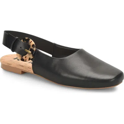 Korks Blush Womens Faux Leather Slip-on Slingbacks In Black
