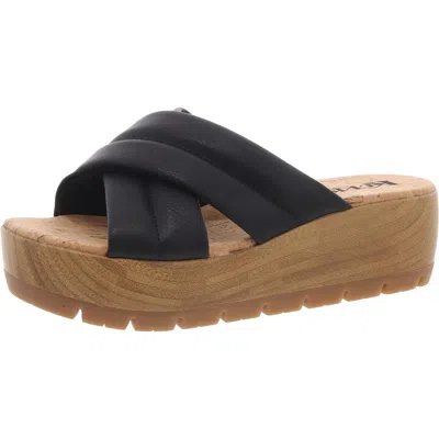 Korks By Kork-ease Faithe Womens Criss-cross Faux Leather Wedge Sandals In Multi