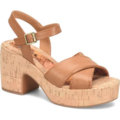 Korks Calda Platform Sandal In Light Tan