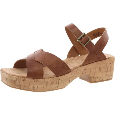 Korks Dashaii Womens Buckle Faux Leather Ankle Strap In Multi